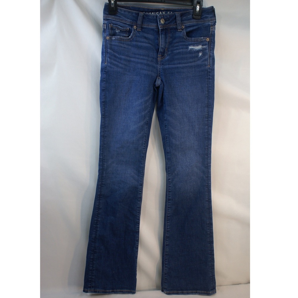 American Eagle Kick Column Jeans Womens 0 Regular Medium Wash Bootcut Stretch